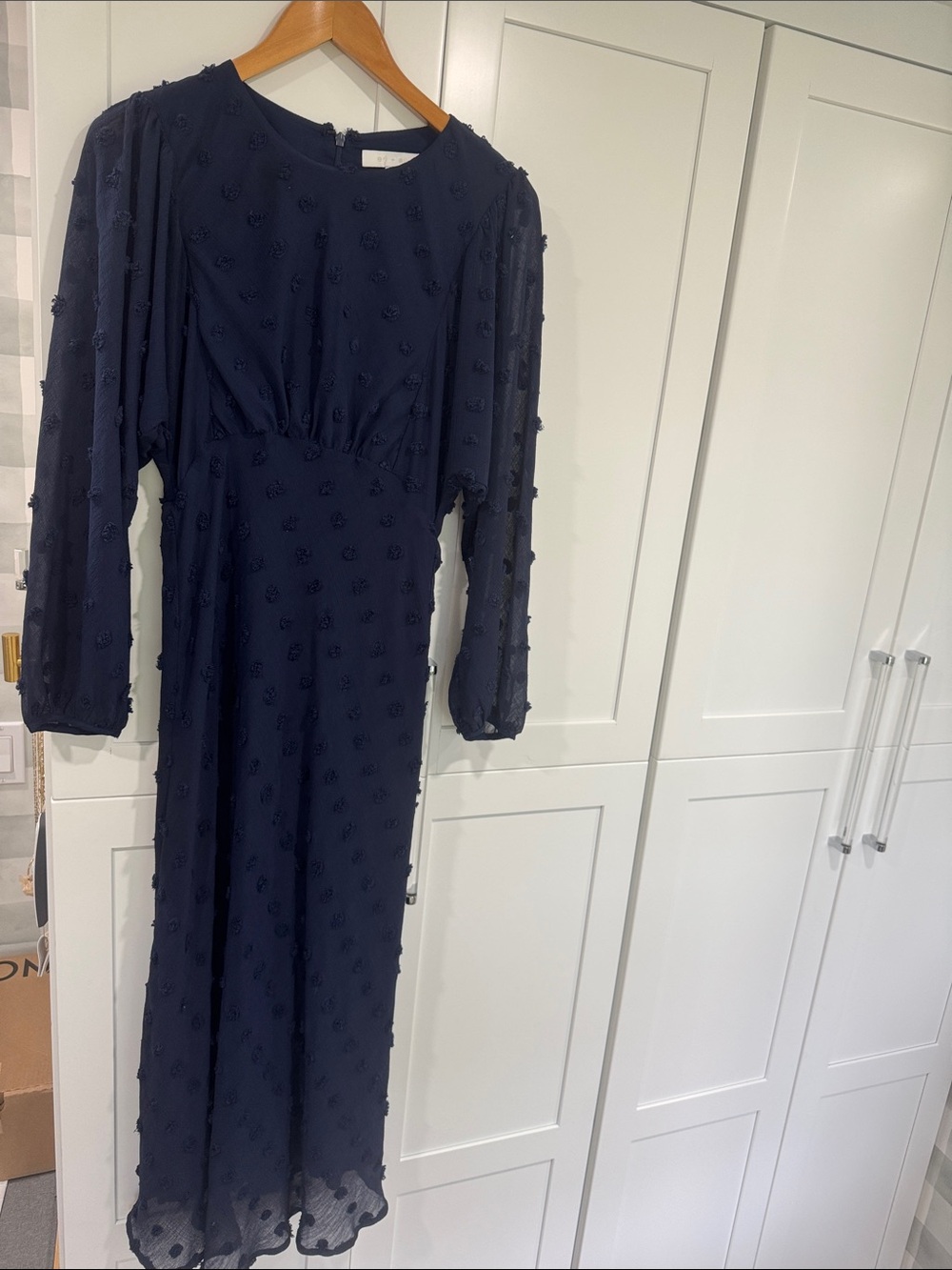 Women’s Navy Long Sleeve Midi Dress